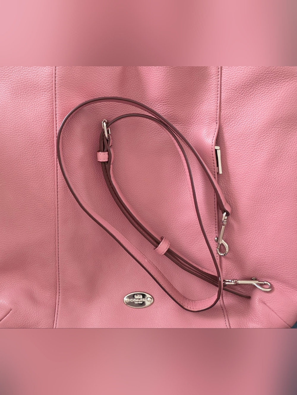Coach Pink Pebbled Leather Shoulder Hobo - Picture 7 of 9